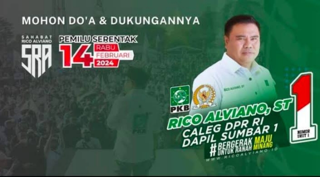Sebelumnya sejak partai tersebut berdiri, belum pernah ada caleg DPR RI PKB dari Sumbar berhasil menang. Pada di pemilu tahun 2024 ini, PKB berhasil menyegel 1 kursi dari Sumbar. Yakni oleh Rico Alviano.