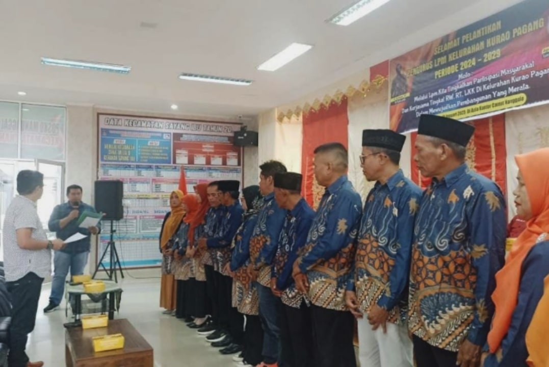 Pelantikan Ketua dan Pengurus Lembaga Pemberdayaan Masyarakat (LPM) periode 2025-20230, Kelurahan Kurao Pagang, Kecamatan Nanggalo, Kota Padang, pada hari Minggu, 19 Januari 2025.