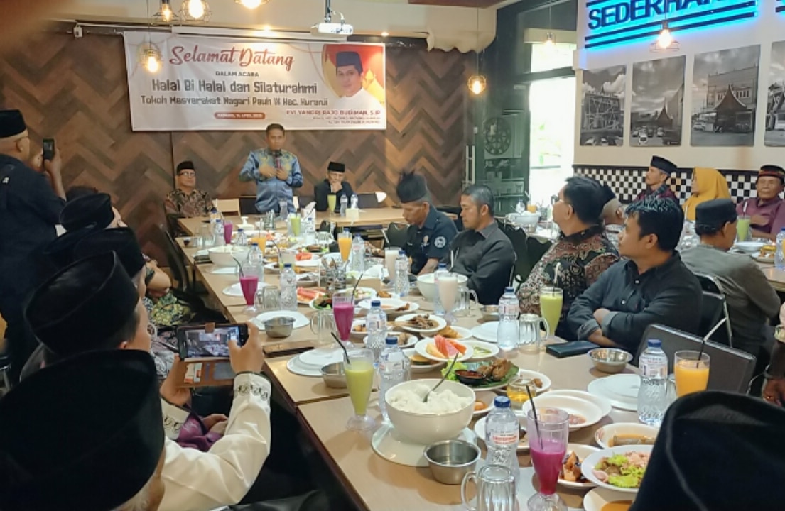 Acara Halal Bihalal dan Silaturahmi bersama tokoh masyarakat Nagari Pauh IX, Kecamatan Kuranji, Kota Padang.