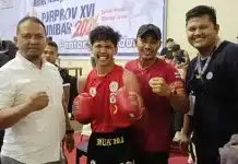 20 Atlet Muaythai Padang Bidik 8 Emas di Porprov XVI Sumbar 2026 Sebanyak 20 atlet Muaythai Kota Padang, terdiri dari 12 atlet putra dan 8 atlet putri, mulai menjalani pertandingan pada babak penyisihan cabang olahraga (cabor) Muaythai Pekan Olahraga Provinsi (Porprov) XVI Sumatera Barat (Sumbar) 2026, Sabtu (3/10/2026).